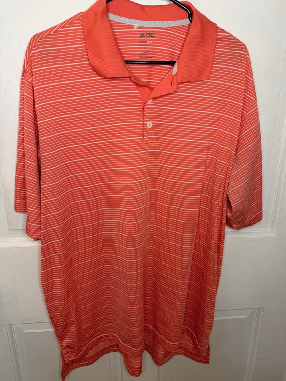 Adidas Climalite Men's Coral Stripe Golf Polo Shirt